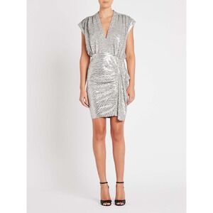 IRO Dress Womens 40 FR 8‎ US Silver Metallic Sequin Sagria Mini NWT